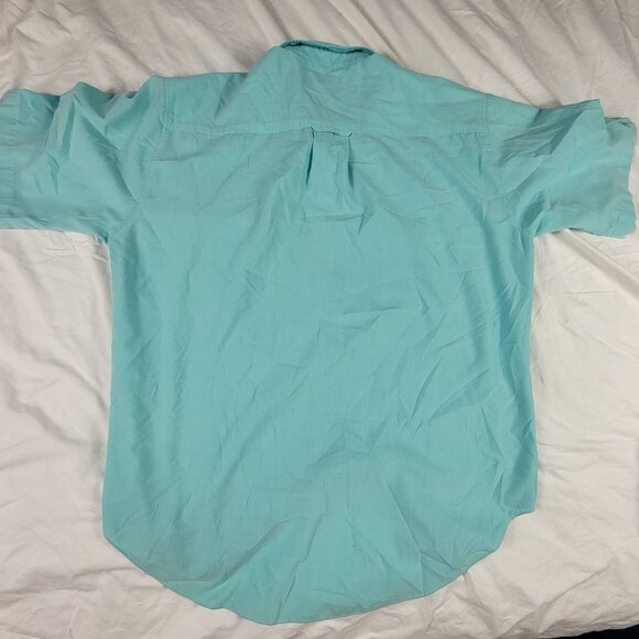 Levis Silver Label Mens Large Short Sleeve Button Down Shirt Turquoise - Picture 2 of 9